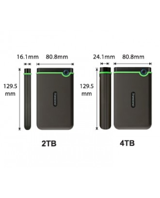 EXTERNAL HDD TRANSCEND STOREJET 25M3C 4TB (USB 3.1 GEN 1 TYPE-C )  